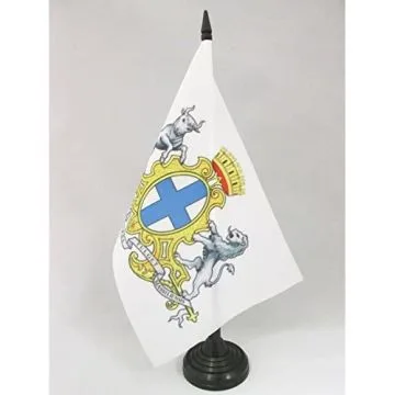 DRAPEAU DE TABLE ARMOIRIES DE MARSEILLE 21x14cm - PETIT DRAPEAUX DE BUREAU MARSEILLAIS - VILLE DE MARSEILLE 14 x 21 cm