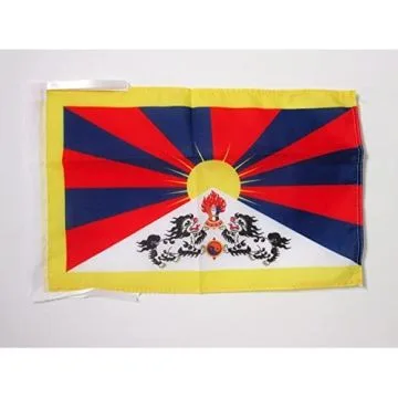 DRAPEAU TIBET 45x30cm - PAVILLON TIBÉTAIN 30 x 45 cm haute qualité