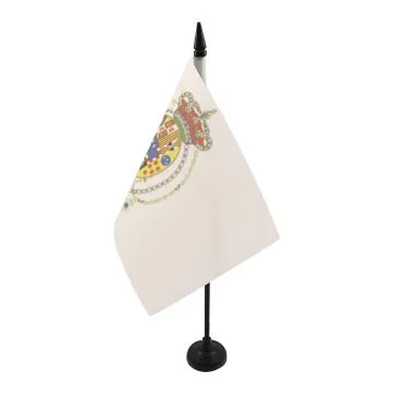 DRAPEAU DE TABLE ROYAUME DES DEUX-SICILES 1816 21x14cm - PETIT DRAPEAUX DE BUREAU ITALIE - SICILE 14 x 21 cm