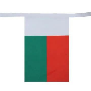 Guirlande 12 mètres 20 Drapeaux Madagascar 45x30 cm - Drapeau malgache 30 x 45 cm
