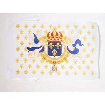 DRAPEAU ROI DE FRANCE FLEUR DE LYS 45x30cm - PAVILLON ROYALISTE FRANÇAIS 30 x 45 cm haute qualité