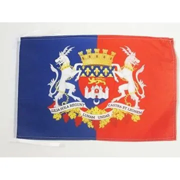 DRAPEAU BORDEAUX AVEC ARMES 45x30cm - PAVILLON BORDELAIS AVEC ARMOIRIES 30 x 45 cm haute qualité