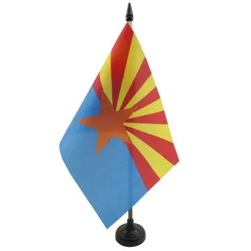 DRAPEAU DE TABLE ARIZONA 21x14cm - PETIT DRAPEAUX DE BUREAU ETAT AMÉRICAIN - USA - ETATS-UNIS 14 x 21 cm