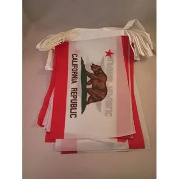 GUIRLANDE 6 mètres 20 DRAPEAUX CALIFORNIE 21x15 cm - DRAPEAU CALIFORNIEN 15 x 21 cm