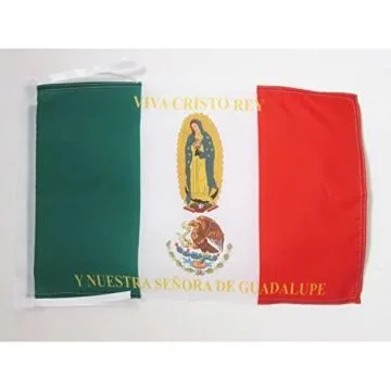 DRAPEAU MEXIQUE VIVA CRISTO REY 45x30cm - PAVILLON CRISTEROS MEXICAIN 30 x 45 cm haute qualité