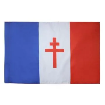DRAPEAU FRANCE LIBRE 1940-1944 150x90cm - DRAPEAU FRANÍ?AIS DE LA RÍ?SISTANCE 90 x 150 cm Fourreau pour hampe