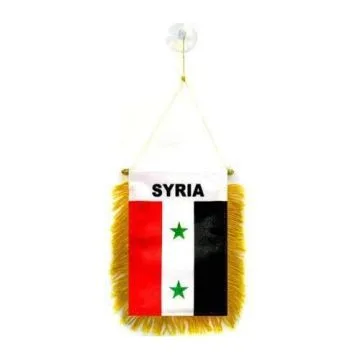 FANION SYRIE 15x10cm - Mini drapeau SYRIEN 10 x 15 cm spécial voiture - Bannière