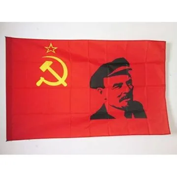 DRAPEAU URSS AVEC LÍ?NINE 150x90cm - DRAPEAU COMMUNISTE LENINIEN - LÍ?NINISME 90 x 150 cm Fourreau pour hampe