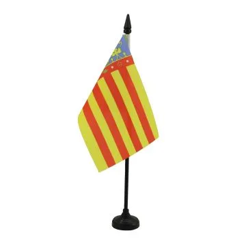 DRAPEAU DE TABLE COMMUNAUTÉ VALENCIENNE 15x10cm - PETIT DRAPEAUX DE BUREAU DE VALENCE - ESPAGNE 10 x 15 cm