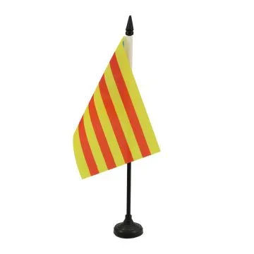 DRAPEAU DE TABLE CATALOGNE 15x10cm - PETIT DRAPEAUX DE BUREAU CATALAN 10 x 15 cm