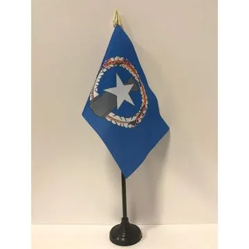 DRAPEAU DE TABLE ILES MARIANNES DU NORD 15x10cm - PETIT DRAPEAUX DE BUREAU AMÉRICAIN 10 x 15 cm pointe dorée