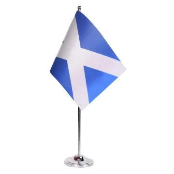 DRAPEAU DE TABLE prestige ECOSSE 22x15cm en SATIN - GRAND DRAPEAUX DE BUREAU ÉCOSSAIS 15 x 22 cm