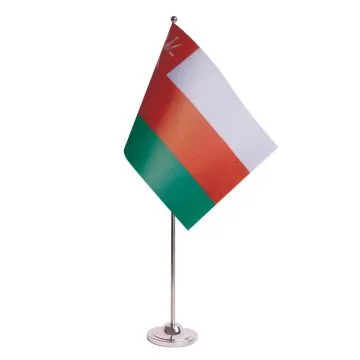 DRAPEAU DE TABLE prestige OMAN 22x15cm en SATIN - GRAND DRAPEAUX DE BUREAU OMANAIS 15 x 22 cm