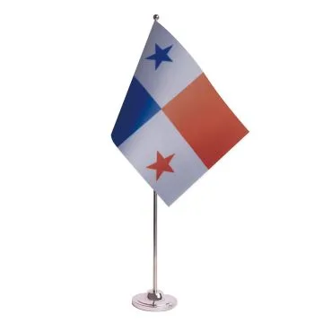 DRAPEAU DE TABLE prestige PANAMA 22x15cm en SATIN - GRAND DRAPEAUX DE BUREAU PANAMÉEN 15 x 22 cm