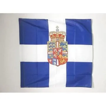DRAPEAU ETENDARD ROYAL DE GRÍ?CE 1936-1967 90x90cm - DRAPEAU ROI GREC 90 x 90 cm Fourreau pour hampe