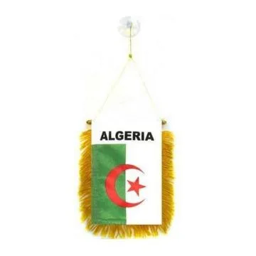 FANION ALGÉRIE 15x10cm - Mini drapeau ALGÉRIEN 10 x 15 cm spécial voiture - Bannière