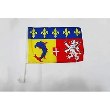 Drapeau de voiture Rhône-Alpes 45x30cm - Carflag rhônalpin - France 30 x 45 cm