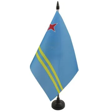 DRAPEAU DE TABLE ARUBA 21x14cm - PETIT DRAPEAUX DE BUREAU ARUBAIS 14 x 21 cm