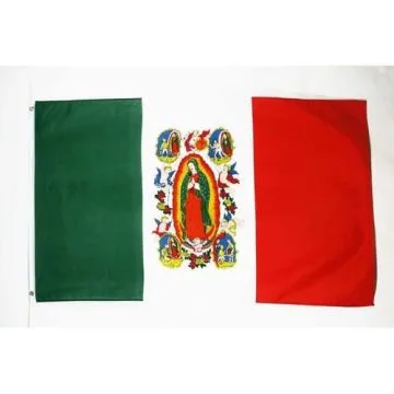 DRAPEAU NOTRE DAME DE GUADELOUPE 150x90cm - DRAPEAU MEXICAIN - MEXIQUE 90 x 150 cm - DRAPEAUX