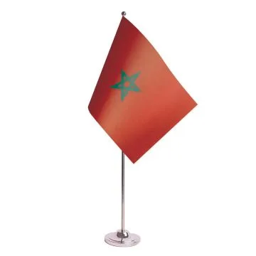 DRAPEAU DE TABLE prestige MAROC 22x15cm en SATIN - GRAND DRAPEAUX DE BUREAU MAROCAIN 15 x 22 cm