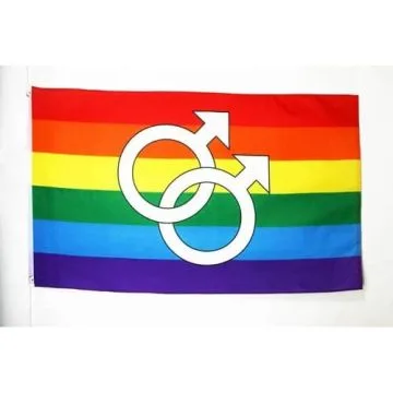 DRAPEAU ARC-EN-CIEL DOUBLE MARS 150x90cm - DRAPEAU GAY - RAINBOW - ARC EN CIEL 90 x 150 cm - DRAPEAUX