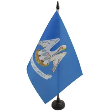 DRAPEAU DE TABLE LOUISIANE 21x14cm - PETIT DRAPEAUX DE BUREAU ETAT AMÉRICAIN - USA - ETATS-UNIS 14 x 21 cm
