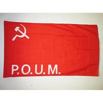 DRAPEAU PARTI OUVRIER D\'UNIFICATION MARXISTE 150x90cm - DRAPEAU GUERRE D\'ESPAGNE 90 x 150 cm Fourreau pour hampe