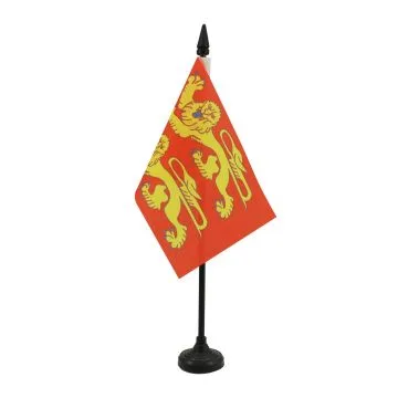 DRAPEAU DE TABLE BASSE-NORMANDIE 15x10cm - PETIT DRAPEAUX DE BUREAU BAS-NORMAND - FRANCE 10 x 15 cm