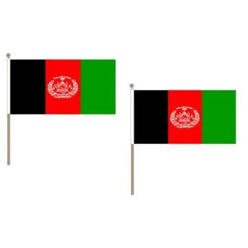 DRAPEAU AFGHANISTAN 45x30cm HAMPE en bois - LOT DE 10 DRAPEAUX AFGHAN 30 x 45 cm