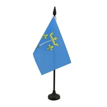 DRAPEAU DE TABLE JEANNE D\'ARC 15x10cm - PETIT DRAPEAUX DE BUREAU ARMOIRIES JEANNE D\'ARC 10 x 15 cm
