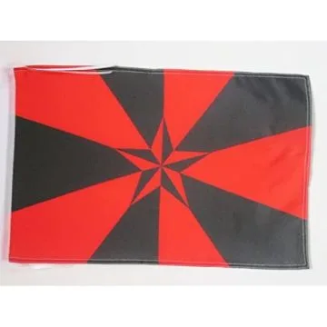 DRAPEAU ANARCHIE ETOILE 3D 45x30cm - PAVILLON ANARCHIQUE 30 x 45 cm haute qualité