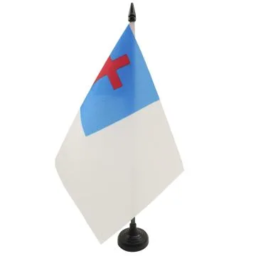 DRAPEAU DE TABLE RELIGION CHRÉTIENNE 21x14cm - PETIT DRAPEAUX DE BUREAU CHRÉTIEN 14 x 21 cm