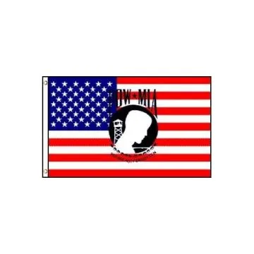 DRAPEAU ETATS-UNIS AVEC LOGO POW-MIA 150x90cm - DRAPEAU AMÍ?RICAIN - USA 90 x 150 cm - DRAPEAUX