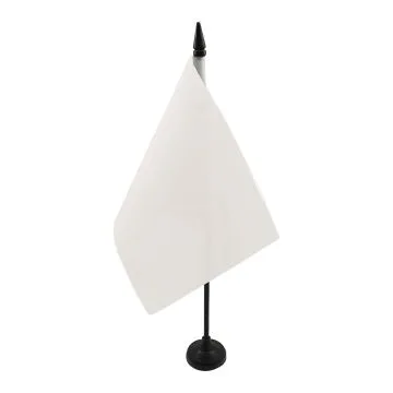 DRAPEAU DE TABLE COMMISSAIRE DE COURSE BLANC 21x14cm - PETIT DRAPEAUX DE BUREAU VÍ?HICULE LENT 14 x 21 cm