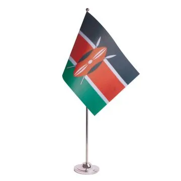 DRAPEAU DE TABLE prestige KENYA 22x15cm en SATIN - GRAND DRAPEAUX DE BUREAU KENYAN 15 x 22 cm