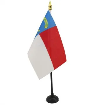 DRAPEAU DE TABLE CAROLINE DU NORD 15x10cm - PETIT DRAPEAUX DE BUREAU ETAT AMÉRICAIN - USA - ETATS-UNIS 10 x 15 cm pointe dorée