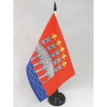 DRAPEAU DE TABLE LOT 21x14cm - PETIT DRAPEAUX DE BUREAU DÉPARTEMENT LOTOIS 14 x 21 cm