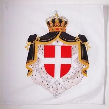 DRAPEAU ARMOIRIES ORDRE DE MALTE 90x90cm - DRAPEAU SAINT-JEAN DE JÍ?RUSALEM 90 x 90 cm Fourreau pour hampe