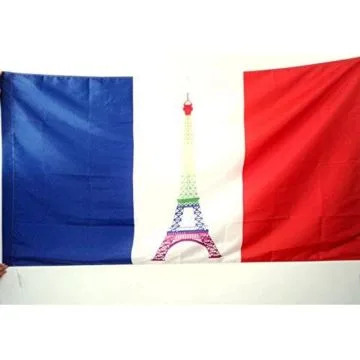 DRAPEAU FRANCE ARC-EN-CIEL 90x60cm - DRAPEAU FRANÍ?AIS GAY - LGBT 60 x 90 cm Fourreau pour hampe