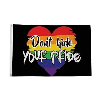 Drapeau Arc En Ciel Ne cachez pas votre fierté 150x90cm - Drapeau LGBT Don\'t Hide your pride 90 x 150 cm - Drapeaux