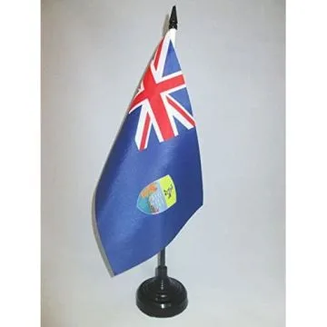 DRAPEAU DE TABLE SAINT-HÉLÈNE 21x14cm - PETIT DRAPEAUX DE BUREAU BRITANNIQUE 14 x 21 cm