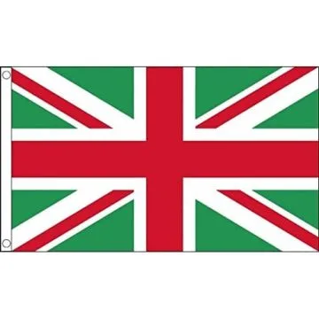 DRAPEAU ROYAUME-UNI VERT ET ROUGE 150x90cm - DRAPEAU UNION JACK - UK 90 x 150 cm - DRAPEAUX