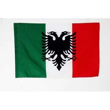 Drapeau Arbëresh d\'Italie du Sud 90x60cm - Drapeau des Arberèches albanais 60 x 90 cm Fourreau pour hampe