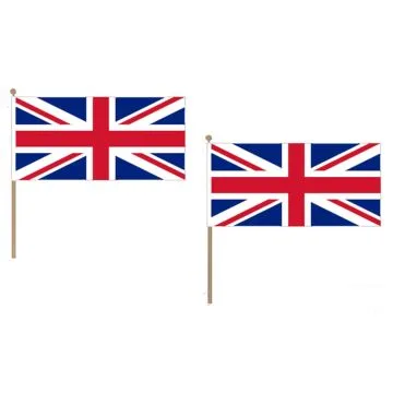 DRAPEAU ROYAUME-UNI 45x30cm HAMPE en bois - LOT DE 10 DRAPEAUX ANGLAIS - UK - GRANDE BRETAGNE 30 x 45 cm