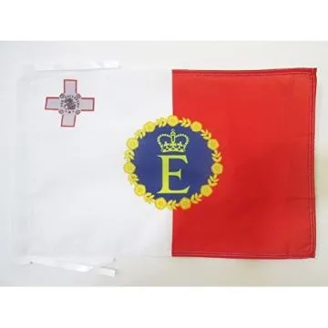 DRAPEAU ETENDARD ROYAL DE MALTE 1964-1974 45x30cm - PAVILLON ROYAL MALTAIS 30 x 45 cm haute qualité