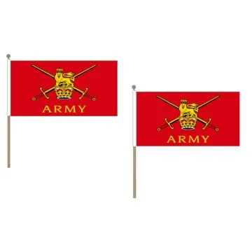 DRAPEAU ARMÍ?E DE TERRE BRITANNIQUE 45x30cm HAMPE en bois - LOT DE 10 DRAPEAUX BRITISH ARMY - ROYAUME-UNI 30 x 45 cm