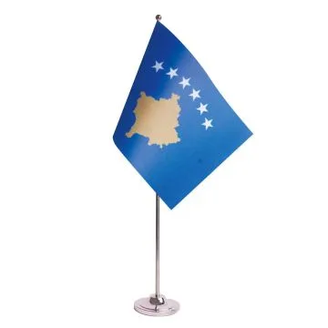 DRAPEAU DE TABLE prestige KOSOVO 22x15cm en SATIN - GRAND DRAPEAUX DE BUREAU KOSOVARD 15 x 22 cm