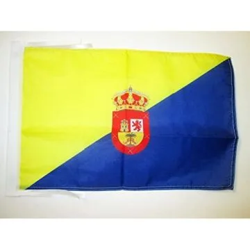 DRAPEAU GRANDE CANARIE 45x30cm - PAVILLON GRAN CANARIA - ILES CANARIES 30 x 45 cm haute qualité