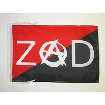 DRAPEAU ANARCHIE ZAD 45x30cm - PAVILLON ZONE À DÉFENDRE - ZADISTE 30 x 45 cm haute qualité