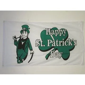 DRAPEAU HAPPY SAINT PATRICK\'S DAY 150x90cm - DRAPEAU IRLANDAIS - IRLANDE - ST PADDY?S DAY 90 x 150 cm - DRAPEAUX